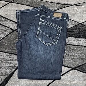 BKE TYLER STRAIGHT EMBROIDERED DENIM JEAN